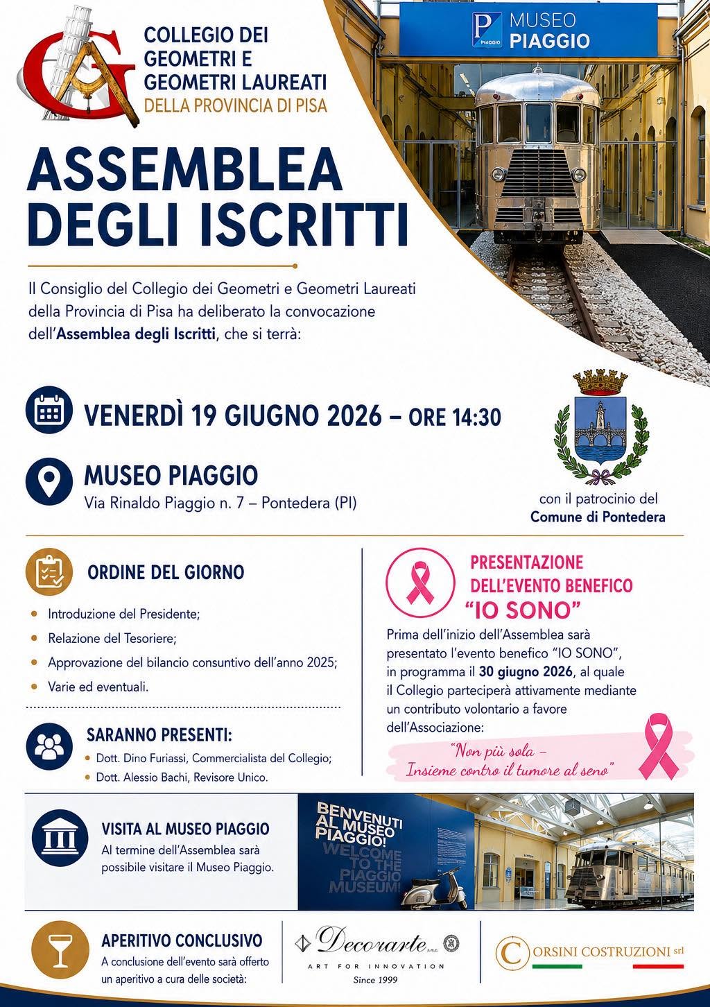 Evento collegio dei geometri presso il Museo Piaggio