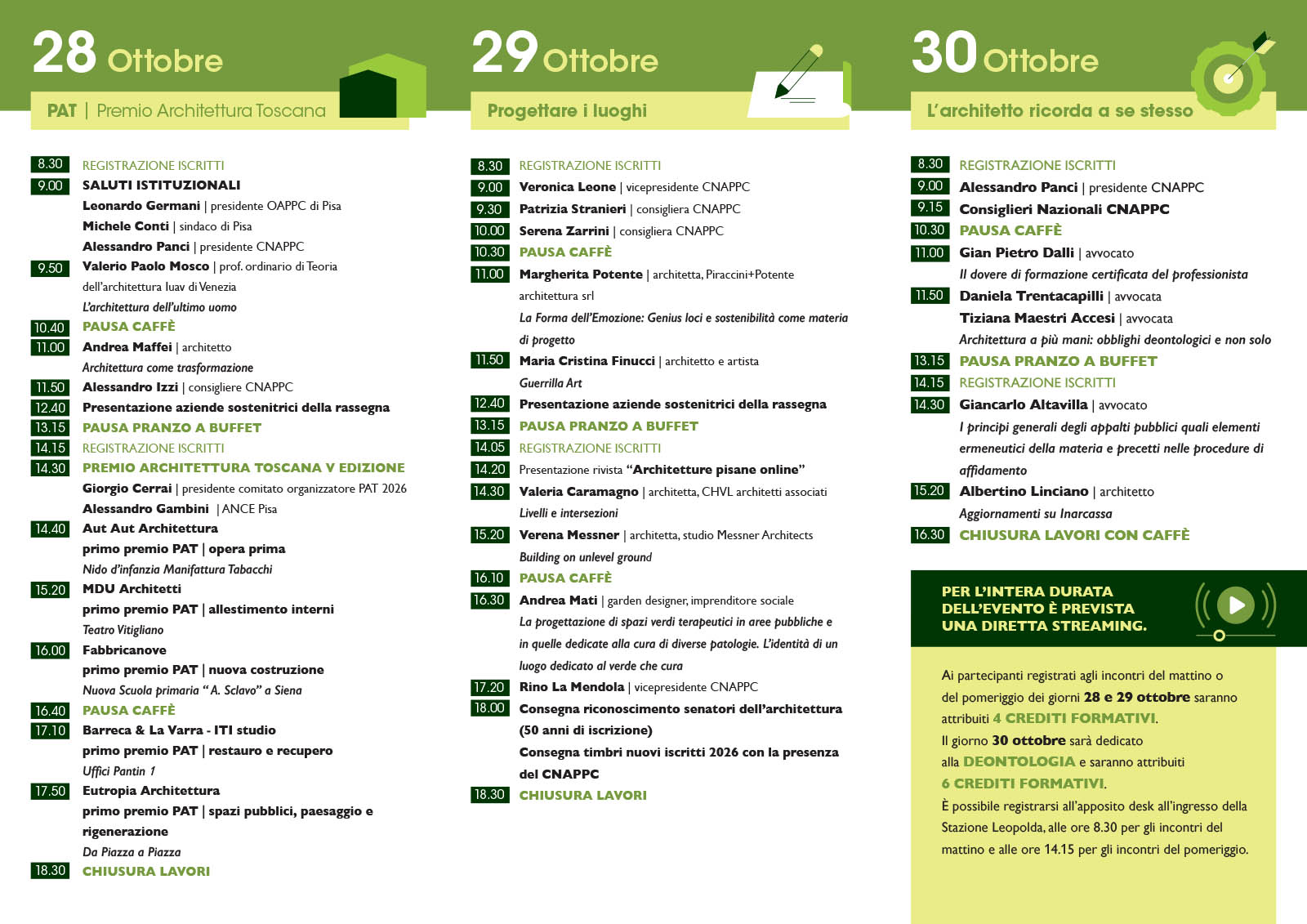 “3 GIORNI IN ORDINE” presso la Stazione Leopolda di Pisa, organizzato dall’Ordine degli Architetti
